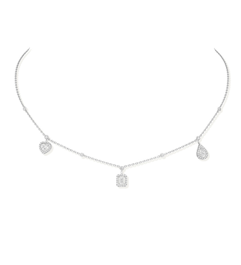 Collier Messika My Twin Trio or blanc diamants
