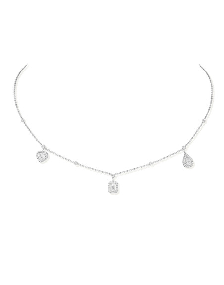 Collier Messika My Twin Trio or blanc diamants
