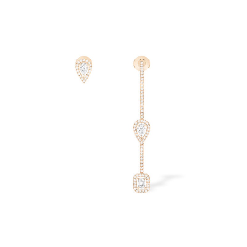 Boucles D'Oreilles Messika My Twin or rose diamants