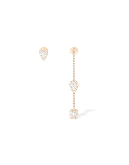 Boucles D'Oreilles Messika My Twin or rose diamants