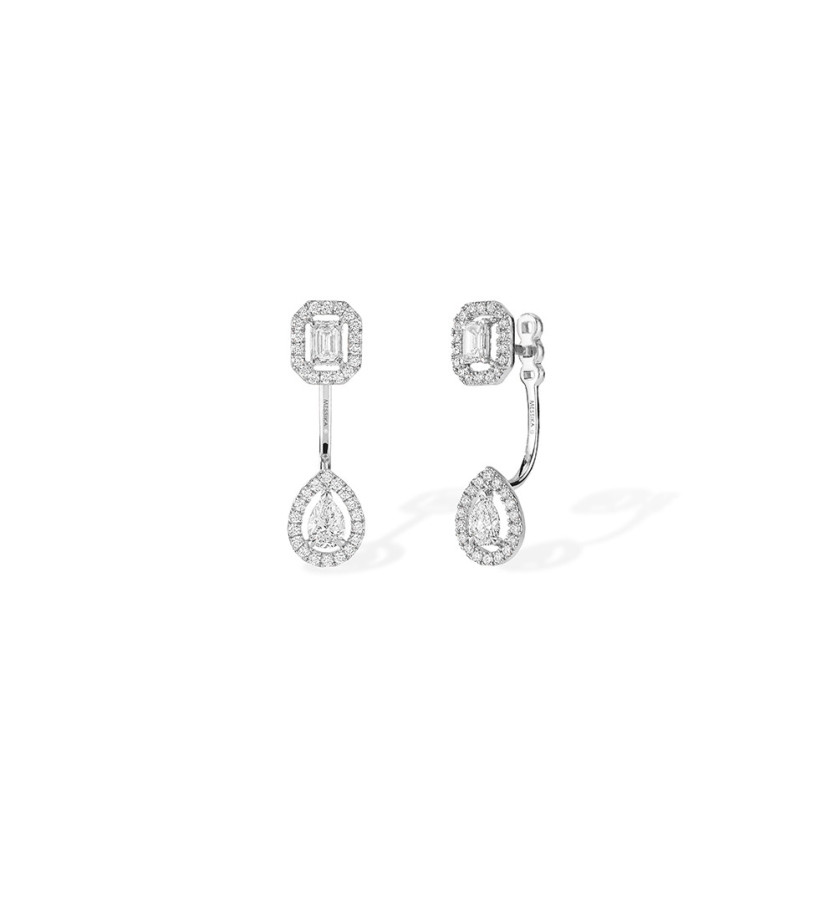 Boucles D'Oreilles Messika My Twin or blanc diamants PM