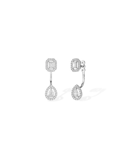 Boucles D'Oreilles Messika My Twin or blanc diamants PM