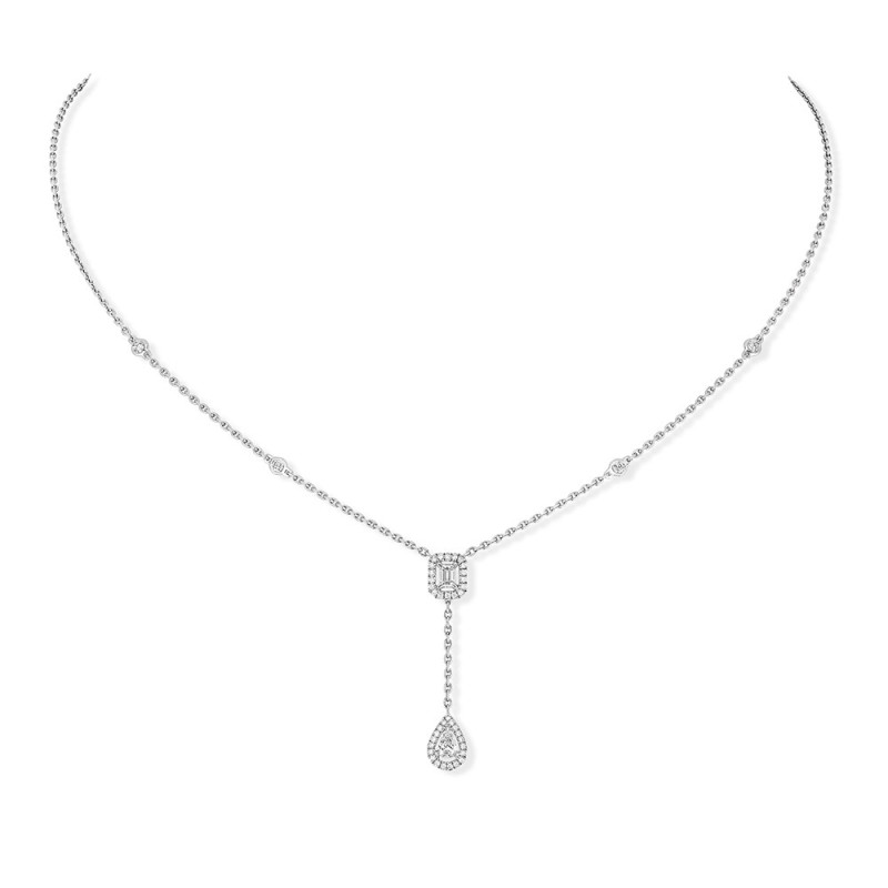 Collier Messika Cravate My Twin or blanc diamants