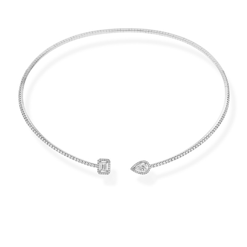 Collier Messika My Twin Skinny or blanc diamants
