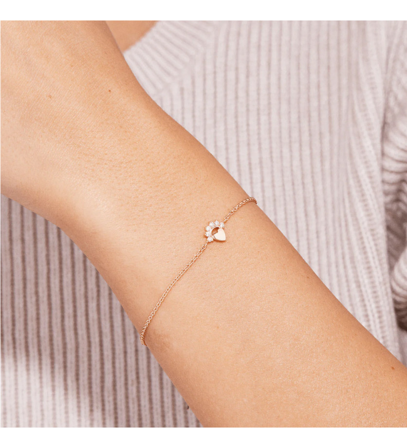 Bracelet Nouvel Héritage Mystic Love or rose diamants petit modèle