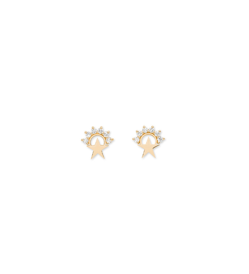 Boucles d'oreilles Nouvel Héritage Mystic Star or jaune diamants petit modèle