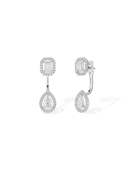 Boucles D'Oreilles Messika My Twin or blanc diamants MM