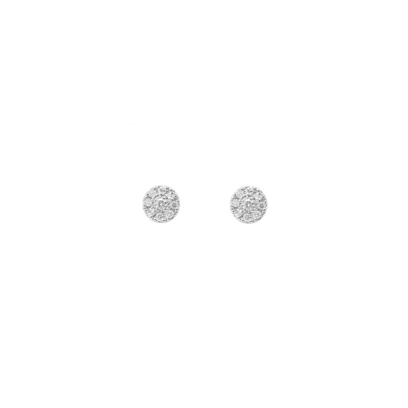 Boucles d'oreilles Djula mini cible or blanc diamants