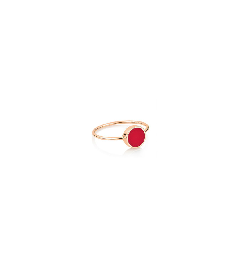 Bague Ginette NY Mini Ever Disc Ring or rose corail