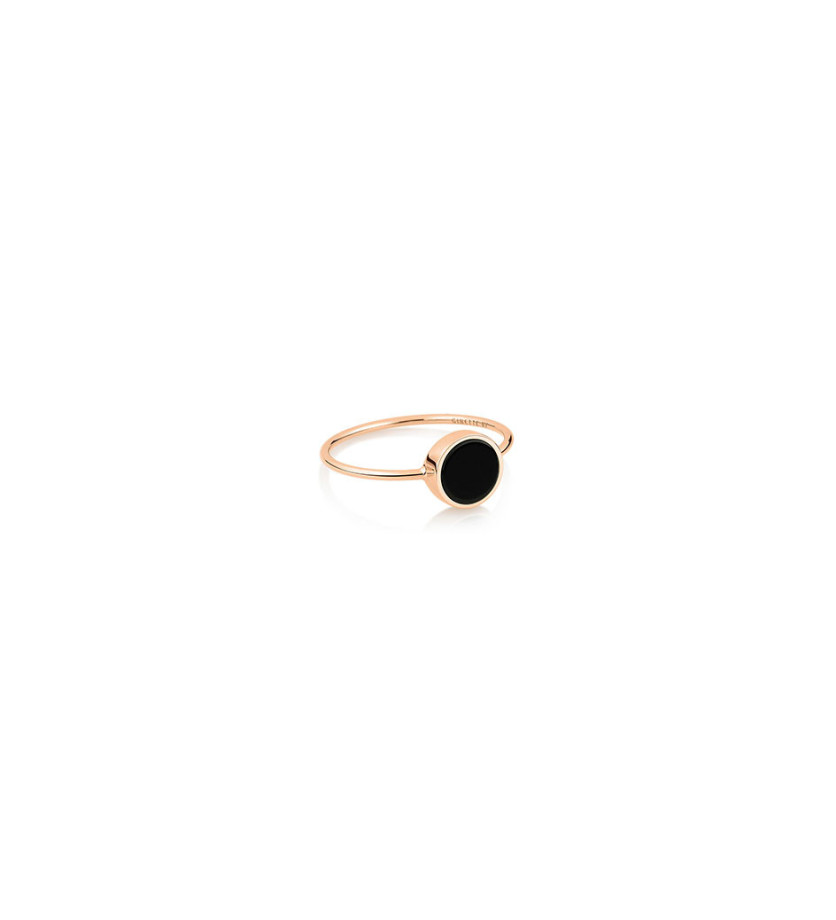 Bague Ginette NY Mini Ever Disc Ring or rose onyx
