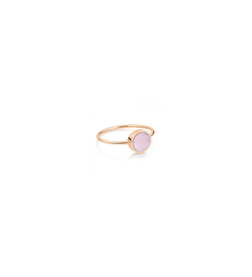 Bague Ginette NY Mini Ever Disc Ring or rose nacre rose