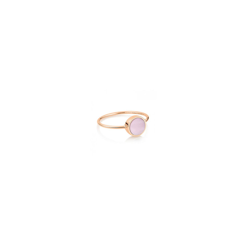 Bague Ginette NY Mini Ever Disc Ring or rose nacre rose