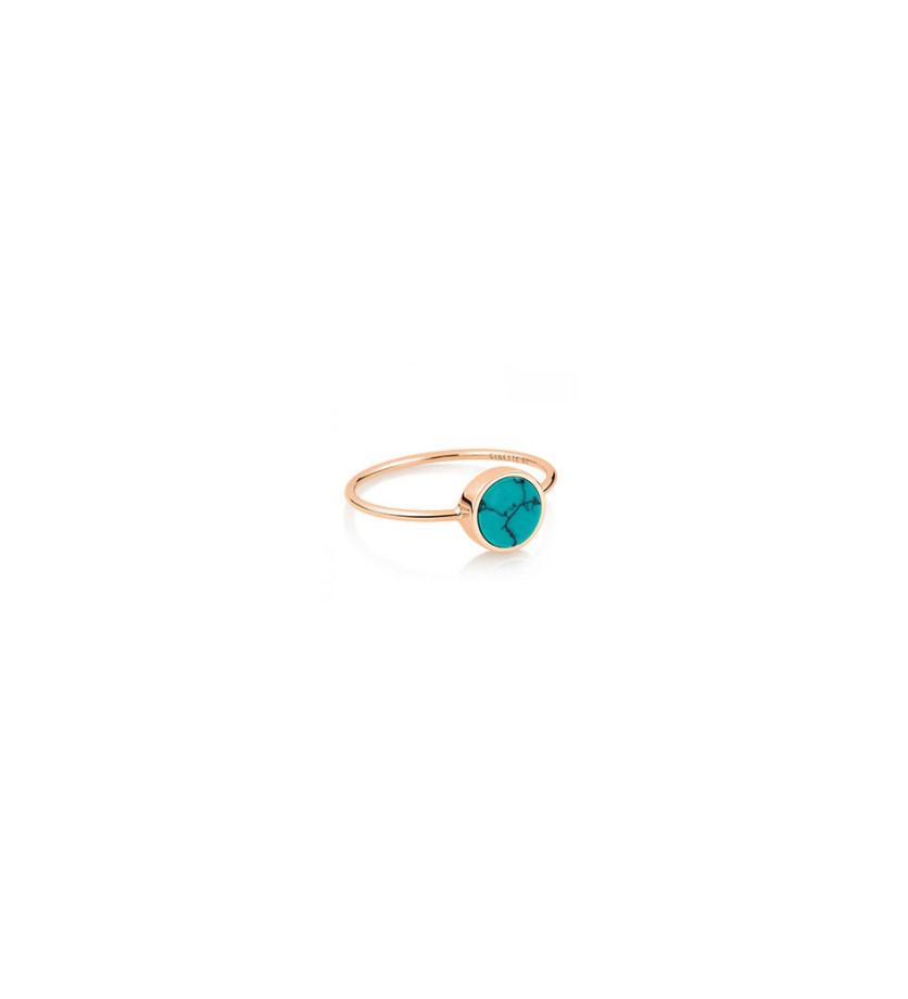 Bague Ginette NY Mini Ever Disc Ring or rose turquoise