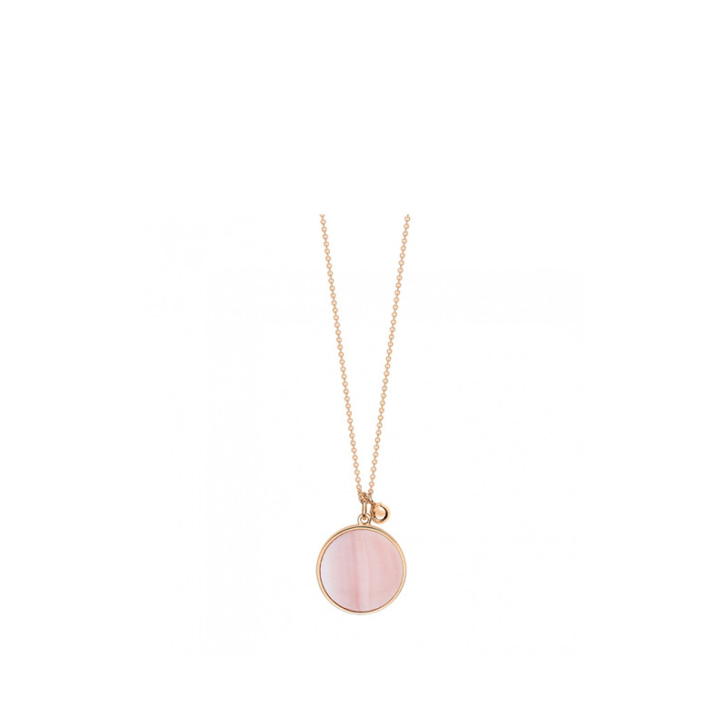 Collier Ginette NY Ever Disc on chain or rose nacre rose