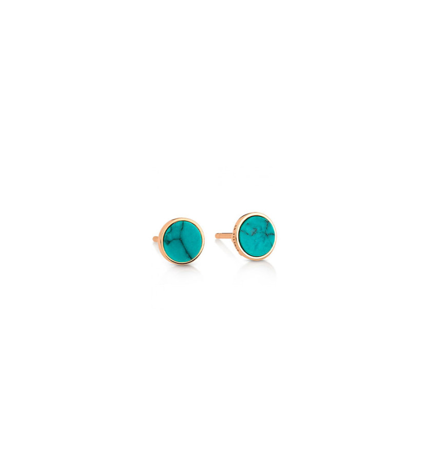 Boucles d'oreilles Ginette NY Ever Disc or rose turquoise