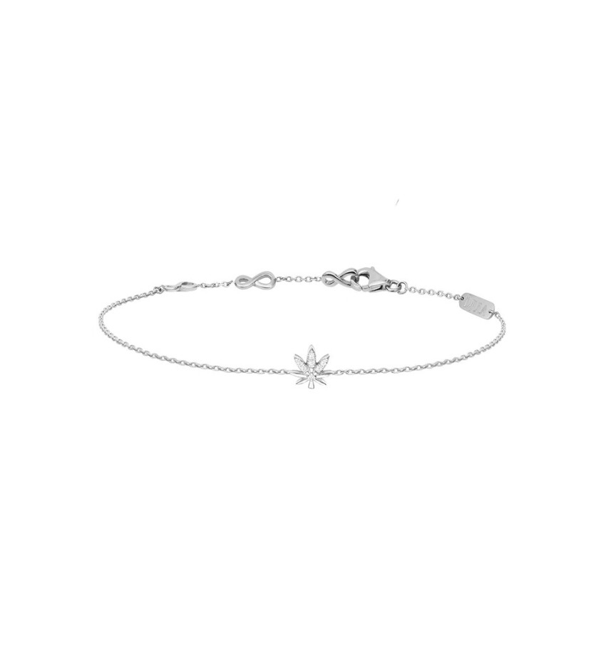 Bracelet Djula small canabis or blanc diamants