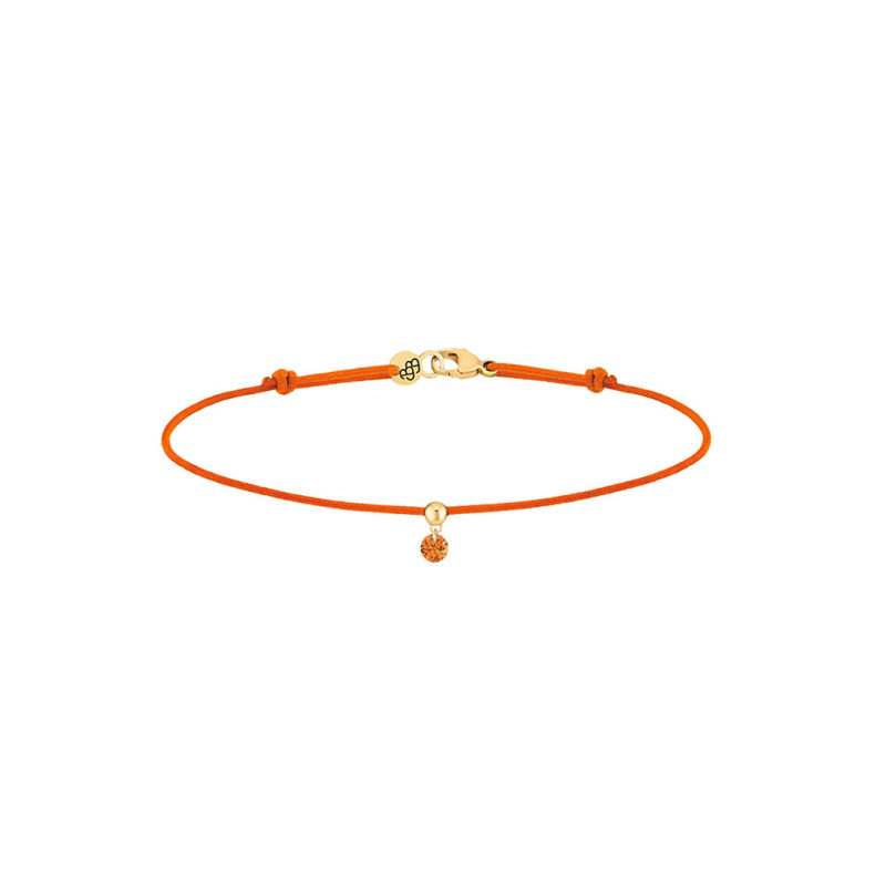 Bracelet La Brune et La Blonde Cordon BB orange or jaune saphir orange