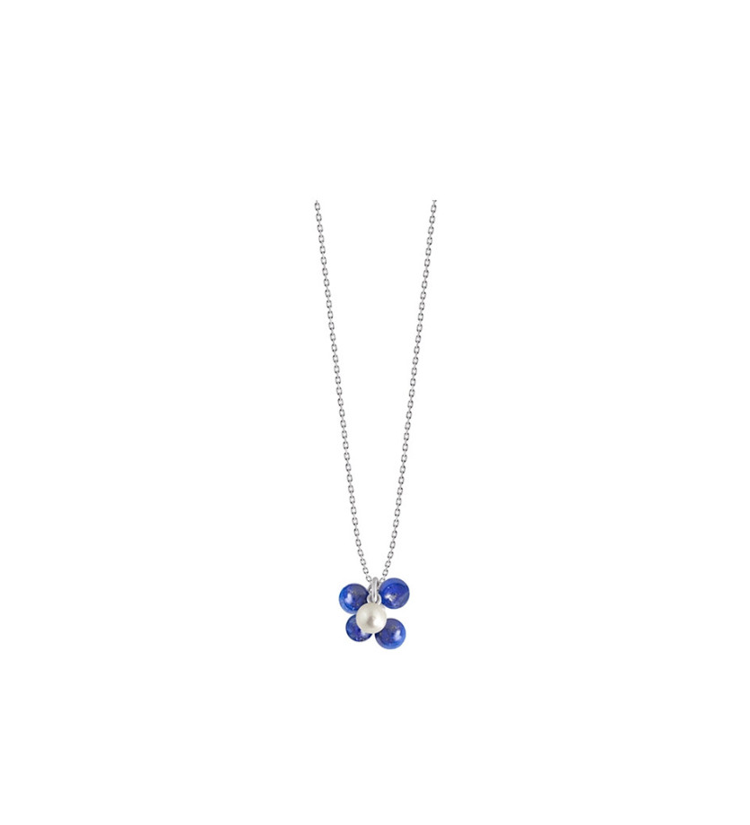 Collier Claverin Bouquet Of Pearls or blanc perles lapis lazuli et blanche