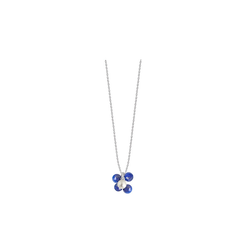 Collier Claverin Bouquet Of Pearls or blanc perles lapis lazuli et blanche