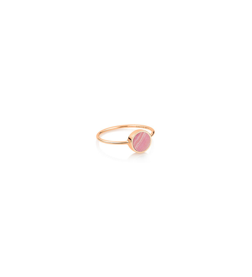 Bague Ginette NY Mini Ever Disc Ring or rose rhodochrosite