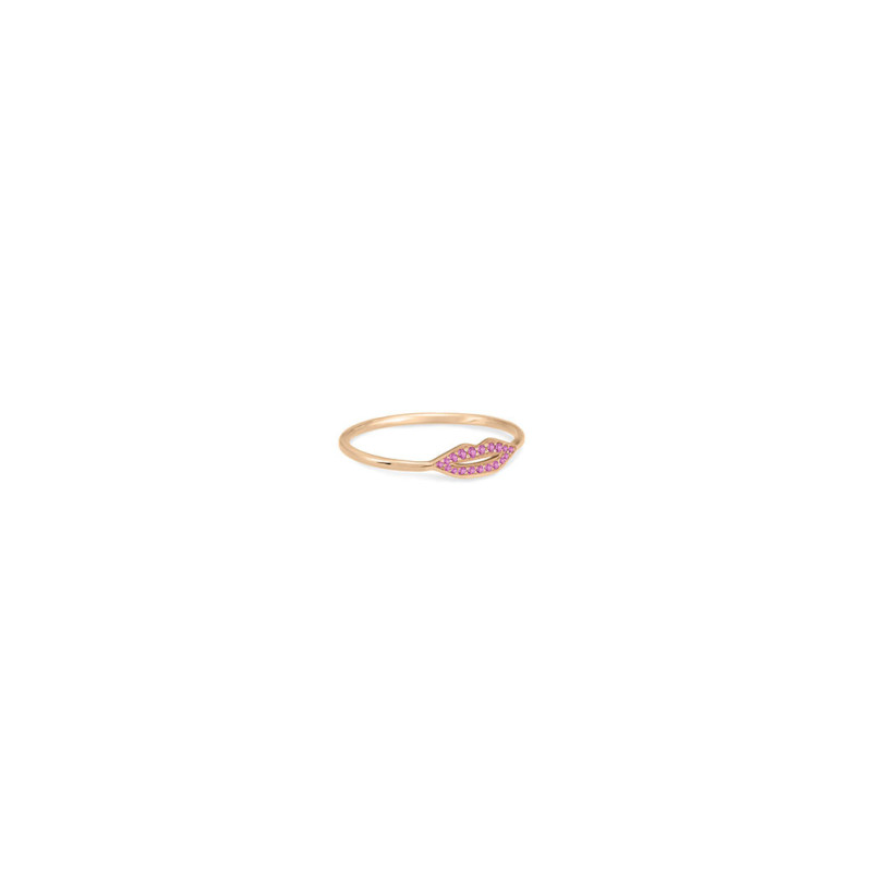 Bague Ginette NY French Kiss or rose saphir rose