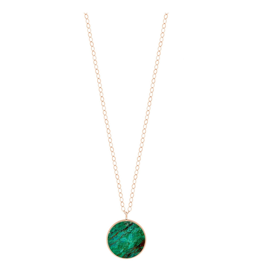Collier Ginette NY Jumbo Ever Disc on chain or rose chrysocolle