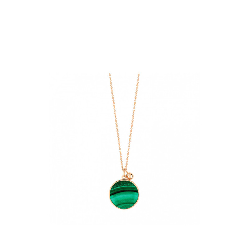 Collier Ginette NY Ever Disc on chain or rose malachite