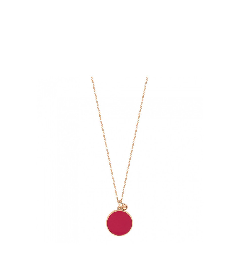 Collier Ginette NY Maria Disc or rose corail