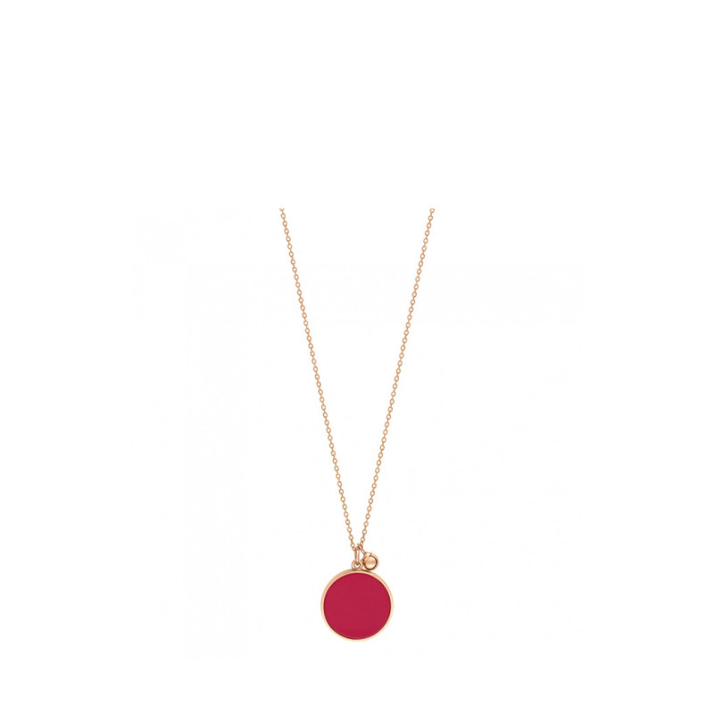 Collier Ginette NY Maria Disc or rose corail