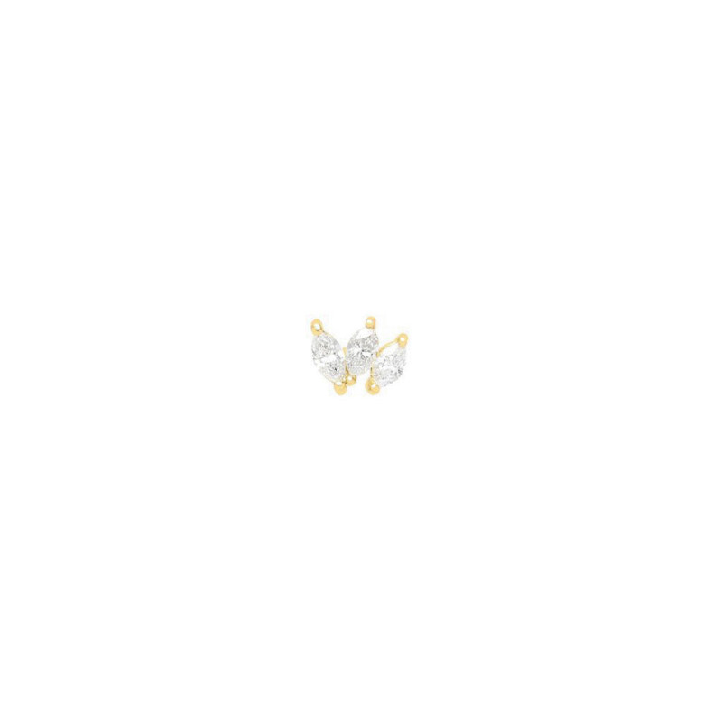 Piercing barre Djula trio or jaune diamants