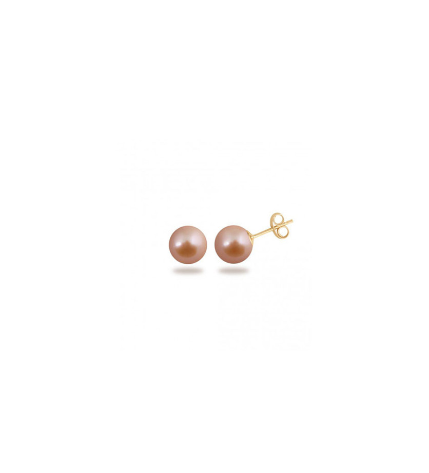 Puces d'oreilles Claverin Simply Pearly or jaune perle rose