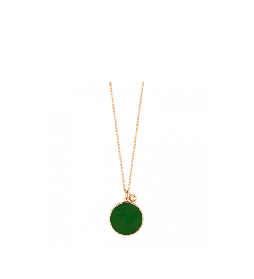Collier Ginette NY Ever Disc on chain or rose jade
