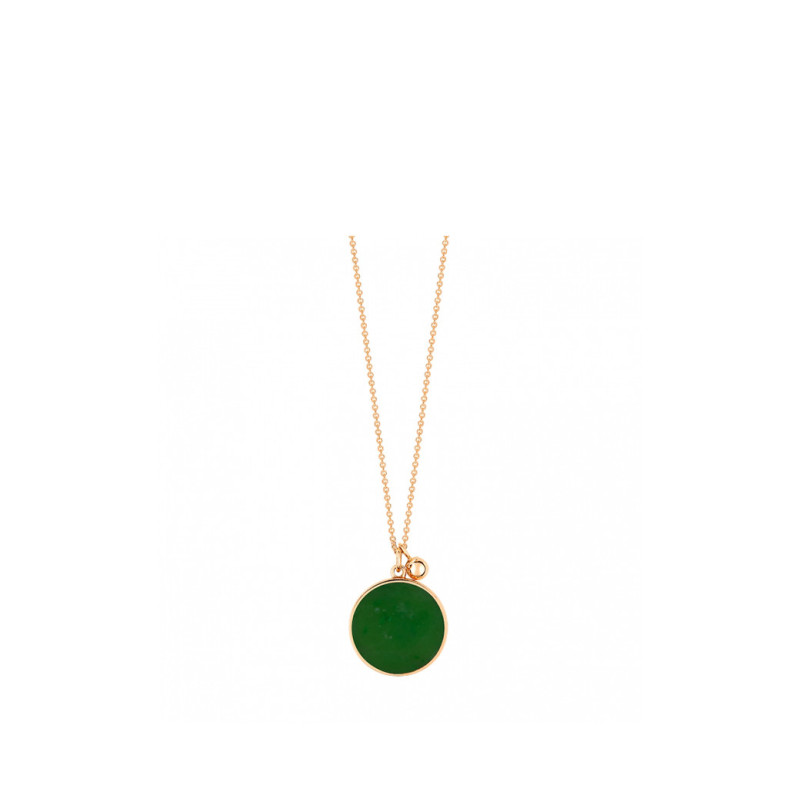 Collier Ginette NY Ever Disc on chain or rose jade