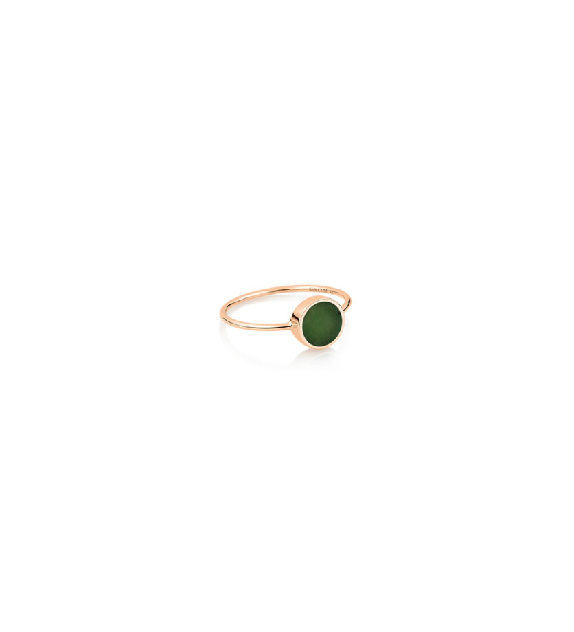 Bague Ginette NY Mini Ever Disc Ring or rose jade