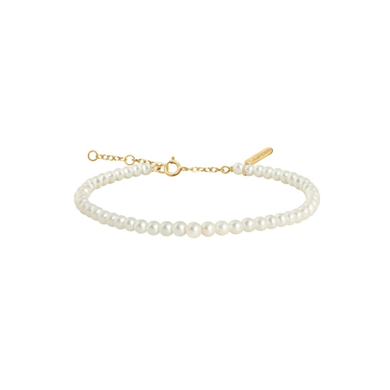 Bracelet Claverin Fresh Princess or jaune perles blanches