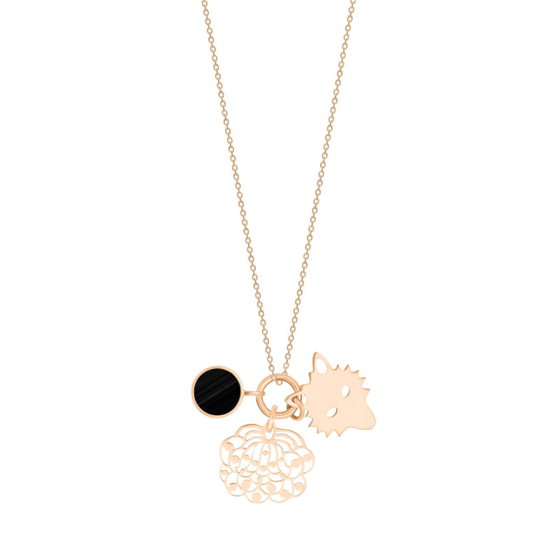 Collier Ginette NY Twenty 3 charms or rose onyx