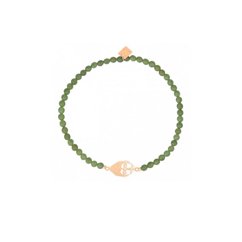 Bracelet Ginette NY Twenty Buddha Mini Bead or rose jade