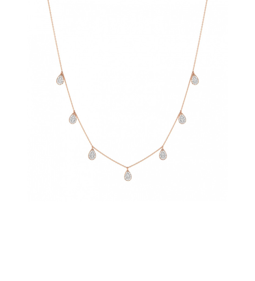 Collier Ginette NY 7 Daimond Bliss On Chain or rose