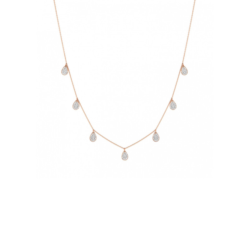 Collier Ginette NY 7 Daimond Bliss On Chain or rose