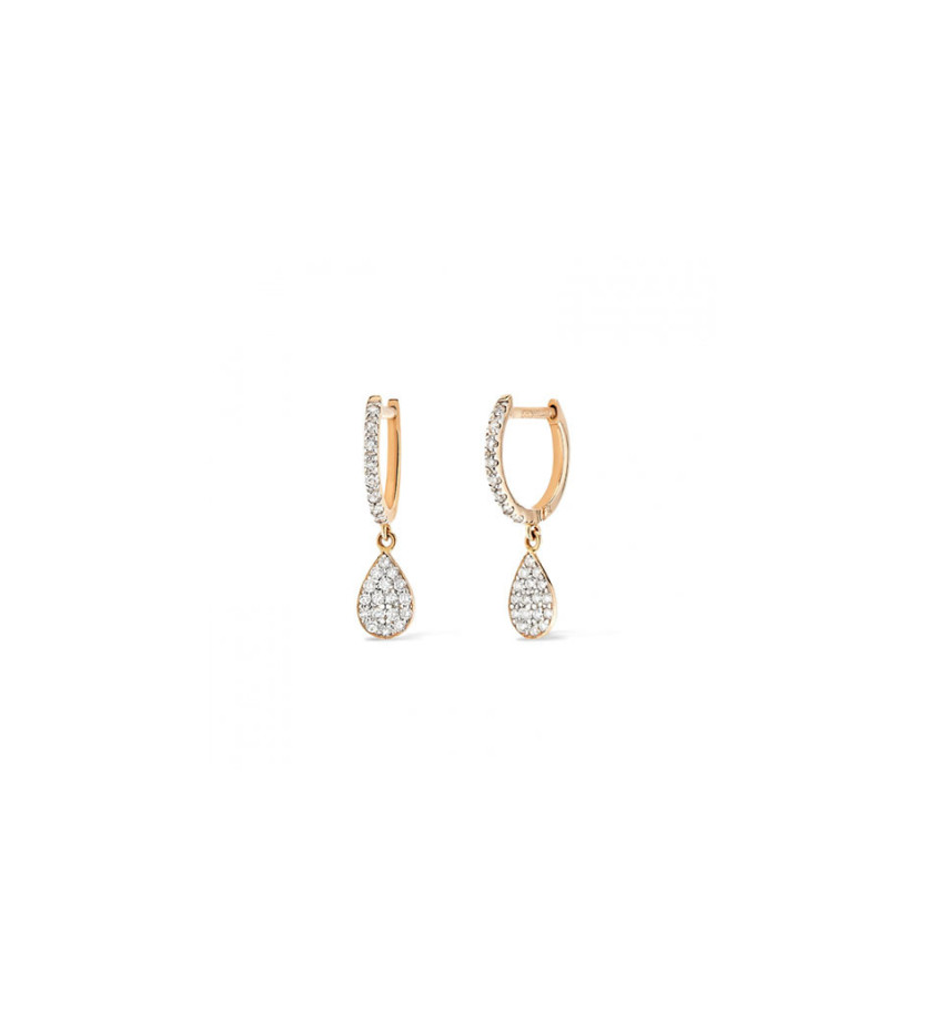 Boucles d'oreilles Ginette NY Diamond Bliss Hoops or rose