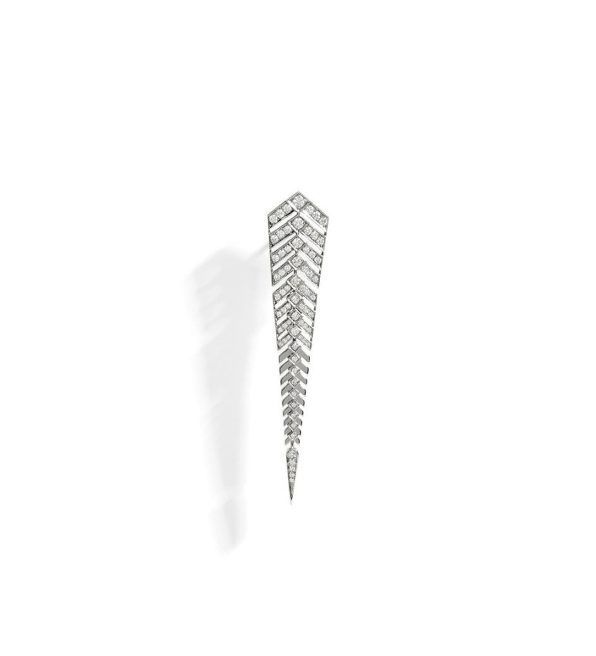 Boucle d'oreille Statement Stairway argent diamants - XL