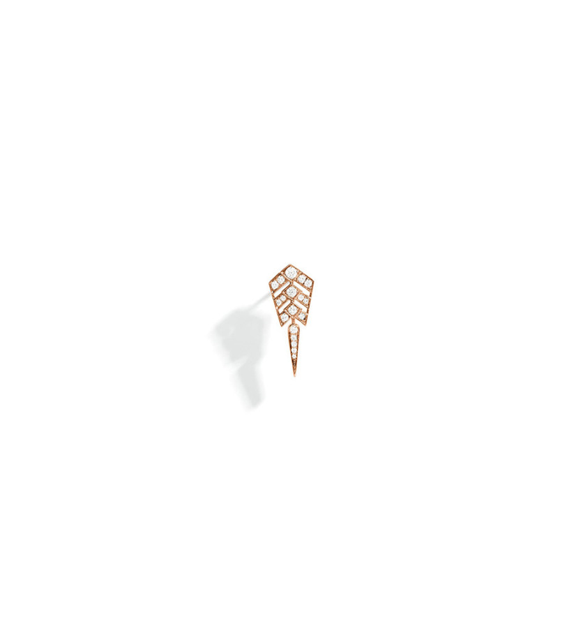 Boucle d'oreille Statement Stairway diamants et or rose