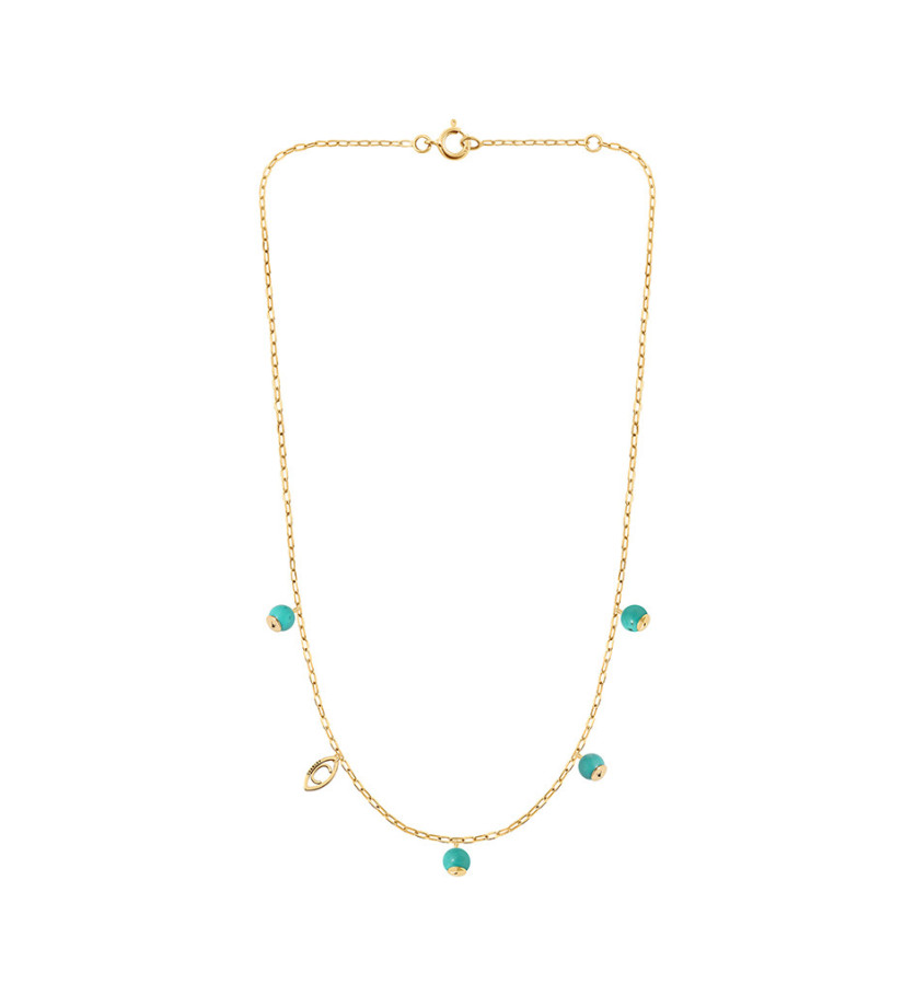 Collier Charlet Origines Colors turquoise 5 pampilles