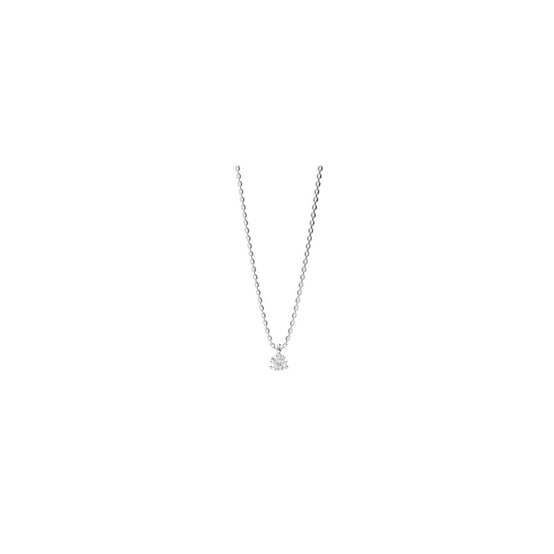 Collier solitaire Mademoiselle Frojo or blanc diamant 0.10ct