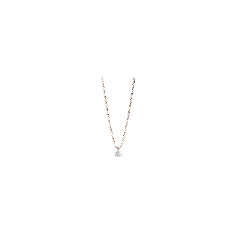Collier solitaire Mademoiselle Frojo or rose diamant 0.10ct