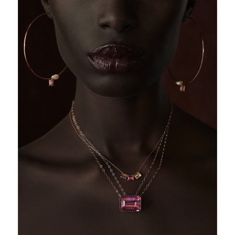 Collier Ginette NY Jumbo Cocktail Pink Topaz