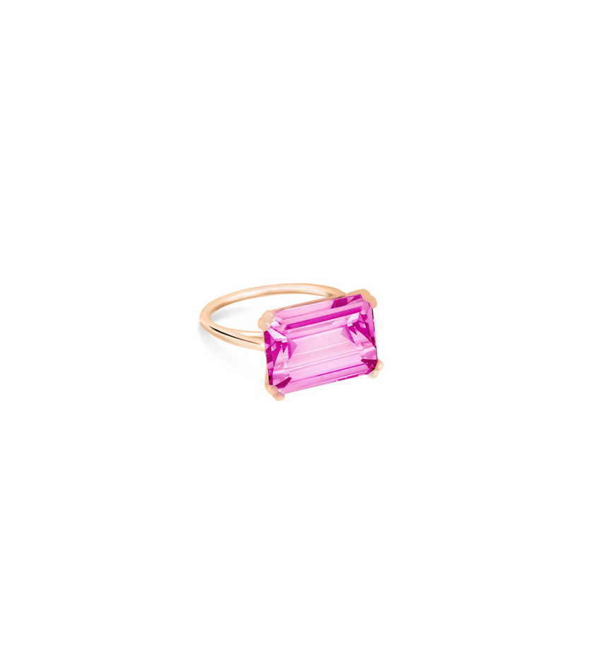Bague Ginette NY Cocktail Horizontal Pink Topaz