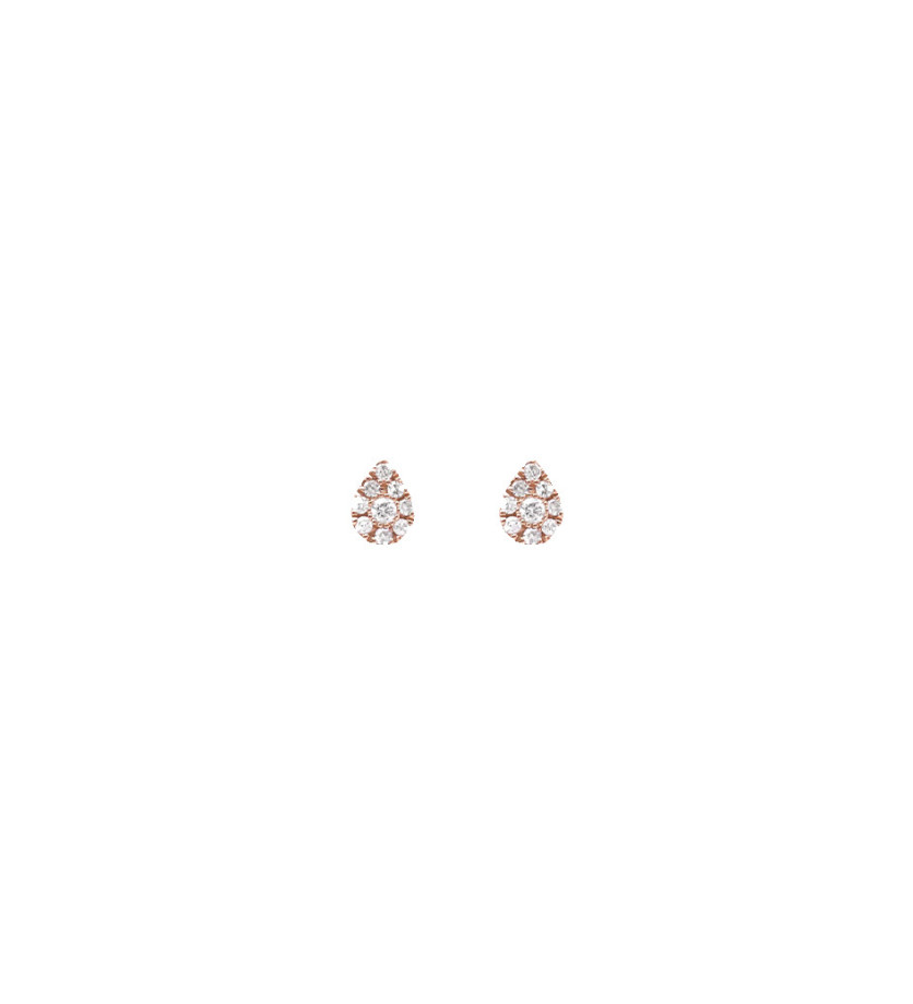 Boucles d'oreilles Djula or rose mini poire diamants