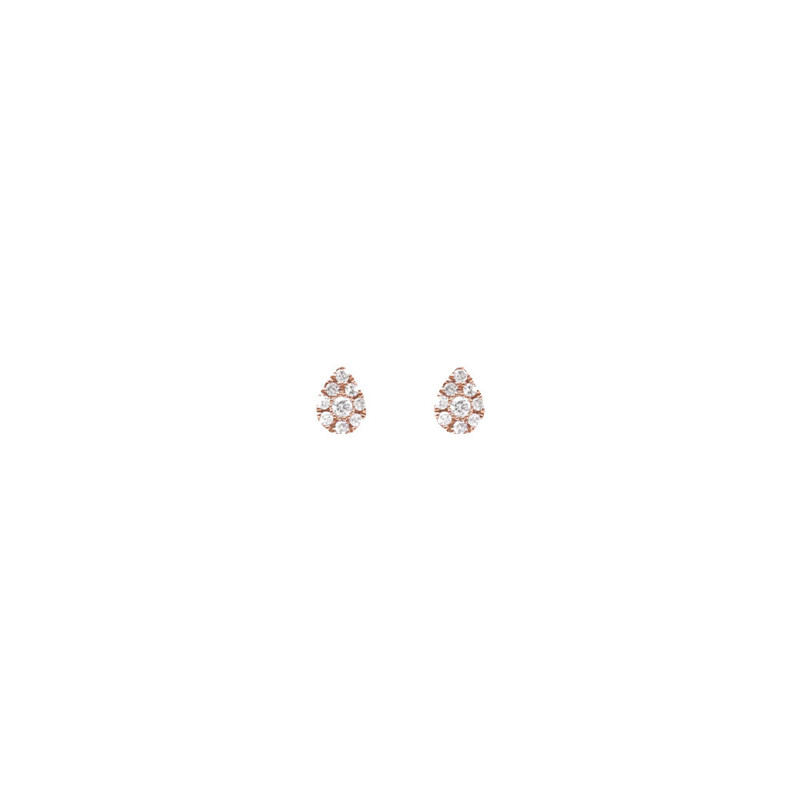 Boucles d'oreilles Djula or rose mini poire diamants