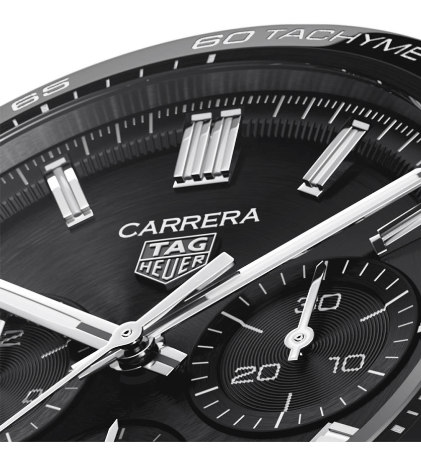 Montre TAG Heuer Carrera Chronographe Cadran noir Bracelet en acier 44 mm
